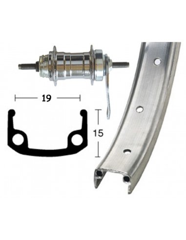 ROUE AR 28 X 1 3/8 36T ALU/ZINC MOYEU...