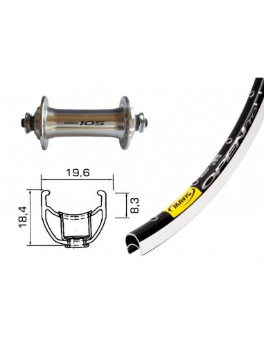 ROUE AV 700C 105 ARGENT QR 32T MAVIC...