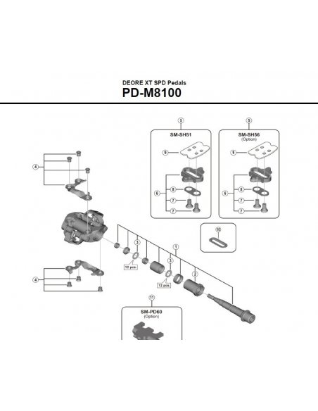 pedales shimano xt despiece