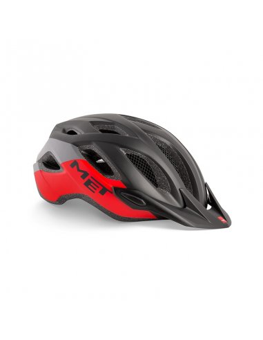 CASCO MET CROSSOVER NEGRO/ROJO MATE M